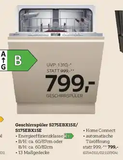 XXXLutz Geschirrspüler s275ebx15e/ s175ebx15e Angebot