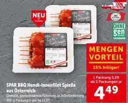 Interspar SPAR BBQ Hendl-Innenfilet Spieße aus Österreich Angebot