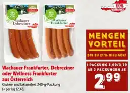Interspar Wachauer Frankfurter, Debreziner oder Wellness Frankfurter aus Österreich Angebot