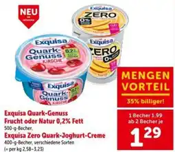 Interspar Exquisa Quark-Genuss Frucht oder Natur 0.2% Fett Exquisa Zero Quark-Joghurt-Creme Angebot