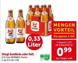 Interspar Stiegl Goldbräu oder Hell Angebot