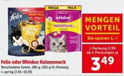 Interspar Felix oder Whiskas Katzensnack Angebot