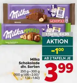 Billa Milka Schokolade div. Sorten Angebot