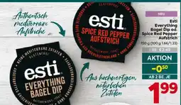 Billa Esti Everything Bagel Dip od. Spice Red Pepper Aufstrich Angebot