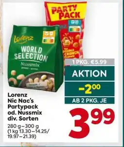 Billa Lorenz Nic Nac's Partypack od. Nussmix div. Sorten Angebot