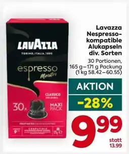 Billa Lavazza Nespresso- kompatible Alukapseln div. Sorten Angebot