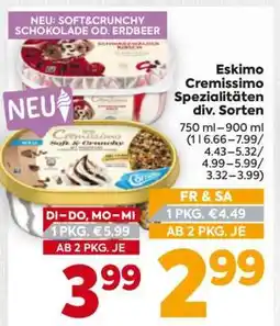 Billa Eskimo Cremissimo Spezialitäten div. Sorten Angebot