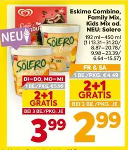 Billa Eskimo Combino, Family Mix, Kids Mix od. NEU: Solero Angebot