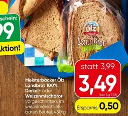 Spar Meisterbäcker ölz landbrot 100% dinkel- oder weizenmischbrot Angebot