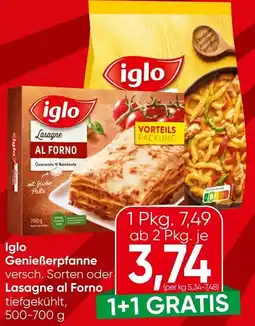 Spar Iglo genießerpfanne oder lasagne al forno Angebot