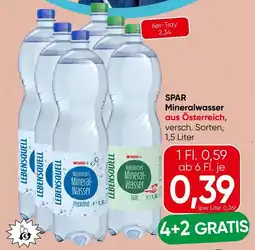 Spar Spar mineralwasser Angebot