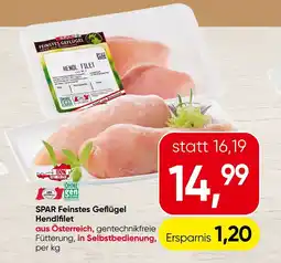 Spar Spar feinstes geflügel hendlfilet Angebot
