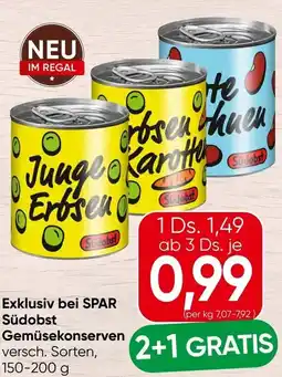 Spar Exklusiv bei SPAR Sudobst Gemüsekonserven Angebot