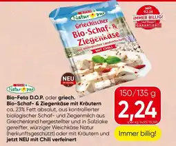 Spar Bio-Feta D.O.P. oder griech. Bio-Schaf-& Ziegenkäse mit krautern Angebot