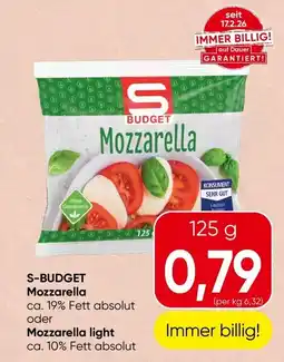 Spar S budget mozzarella Angebot