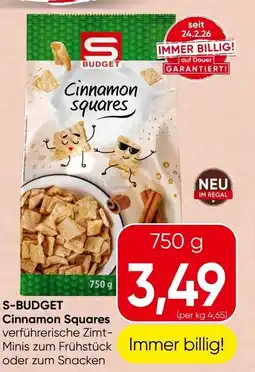 Spar S budget cinnamon squares Angebot