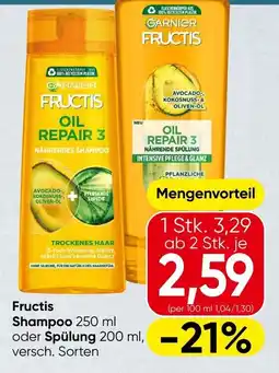 Spar Fructis shampoo oder spülung Angebot