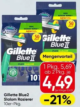 Spar Gillette blue2 slalom rasierer Angebot