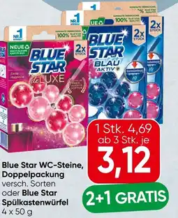 Spar Blue star wc-steine, doppelpackung oder blue star spülkastenwürfel Angebot