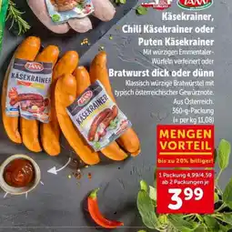 Interspar Käsekrainer, chili käsekrainer oder puten käsekrainer Angebot