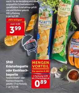 Interspar Spar kräuterbaguette oder knoblauch- baguette Angebot