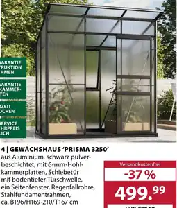 Dehner Gewächshaus prisma 3250 Angebot