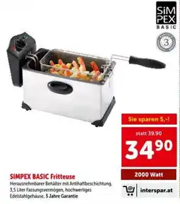 Interspar SIMPEX BASIC Fritteuse Angebot