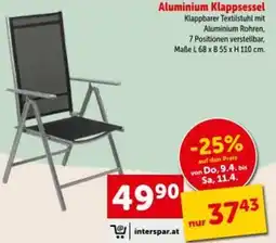 Interspar Aluminium Klappsessel Angebot