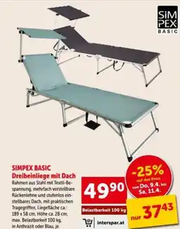Interspar Simpex basic dreibeinliege mit dach Angebot