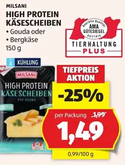 Hofer Milsani High Protein Käsescheiben Angebot