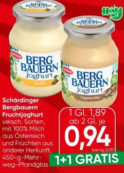Spar Schärdinger Bergbauern Joghurt Angebot