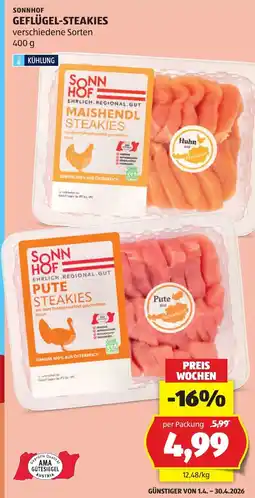 Hofer Sonnhof Geflügel-Steakies Angebot