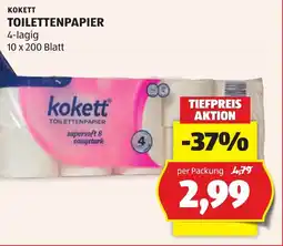 Hofer Kokett Toilettenpapier Angebot
