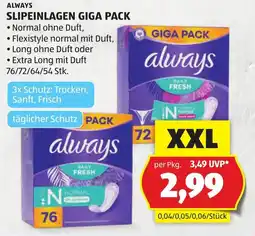 Hofer Always slipeinlagen giga pack Angebot