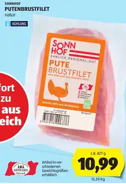 Hofer Sonnhof Putenbrustfilet Angebot