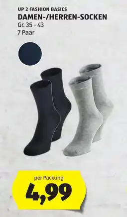 Hofer Up 2 fashion basics damen-/herren-socken per Packung Angebot