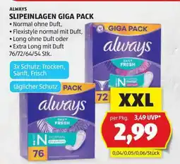 Hofer Always Slipeinlagen Giga Pack Angebot