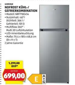 Hofer NOFROST KÜHL-GEFRIERKOMBINATION Angebot