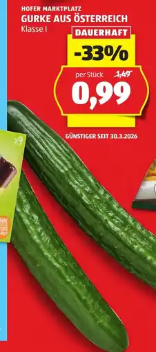 Hofer Gurke aus österreich Angebot