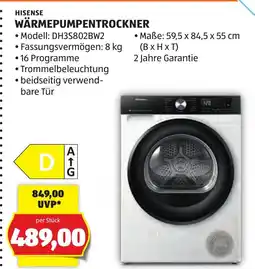Hofer Hisense wärmepumpentrockner Angebot