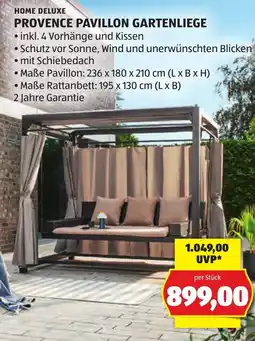 Hofer HOME DELUXE PROVENCE PAVILLON GARTENLIEGE Angebot