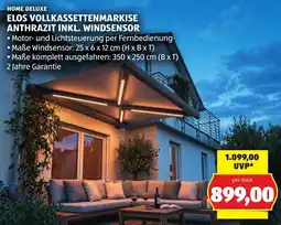 Hofer Home deluxe elos vollkassettenmarkise anthrazit inkl. windsensor Angebot