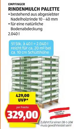 Hofer Empfinger rindenmulch palette Angebot