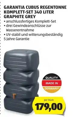 Hofer Garantia cubus regentonne komplett-set 340 liter graphite grey Angebot