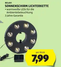 Hofer BELAVI SONNENSCHIRM LICHTERKETTE Angebot