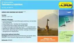 Hofer Safari & baden tansania & sansibar lodges und zanzibar bay resort Angebot