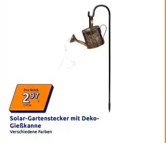 Solar-gartenstecker mit deko- gießkanne