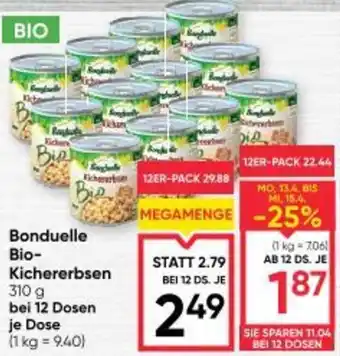 Maximarkt Bonduelle Bio- Kichererbsen Angebot
