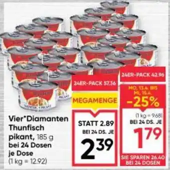 Maximarkt Vier Diamanten Thunfisch pikant, Angebot