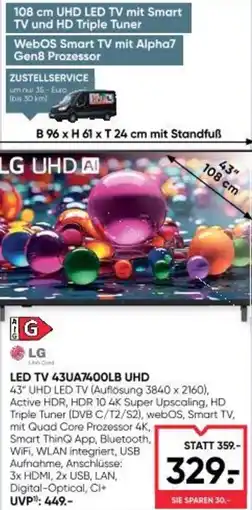Maximarkt LED TV 43UA7400LB UHD Angebot